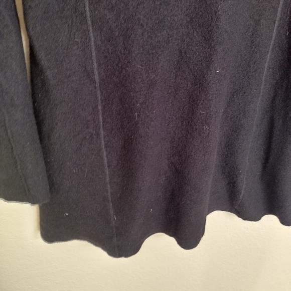 Eileen Fisher asymmetrical wool leather full zip lightweight jacket sz L - Picture 6 of 12